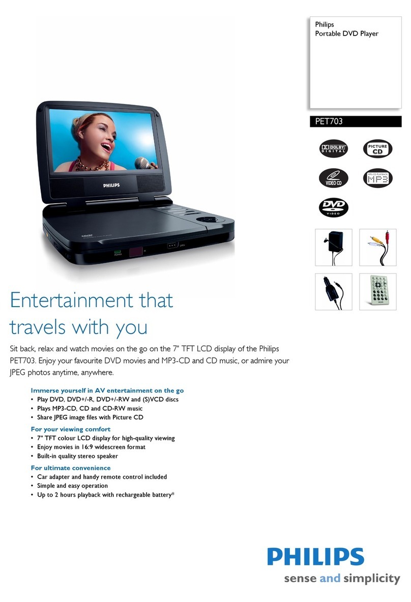 Philips PET703 Specifications