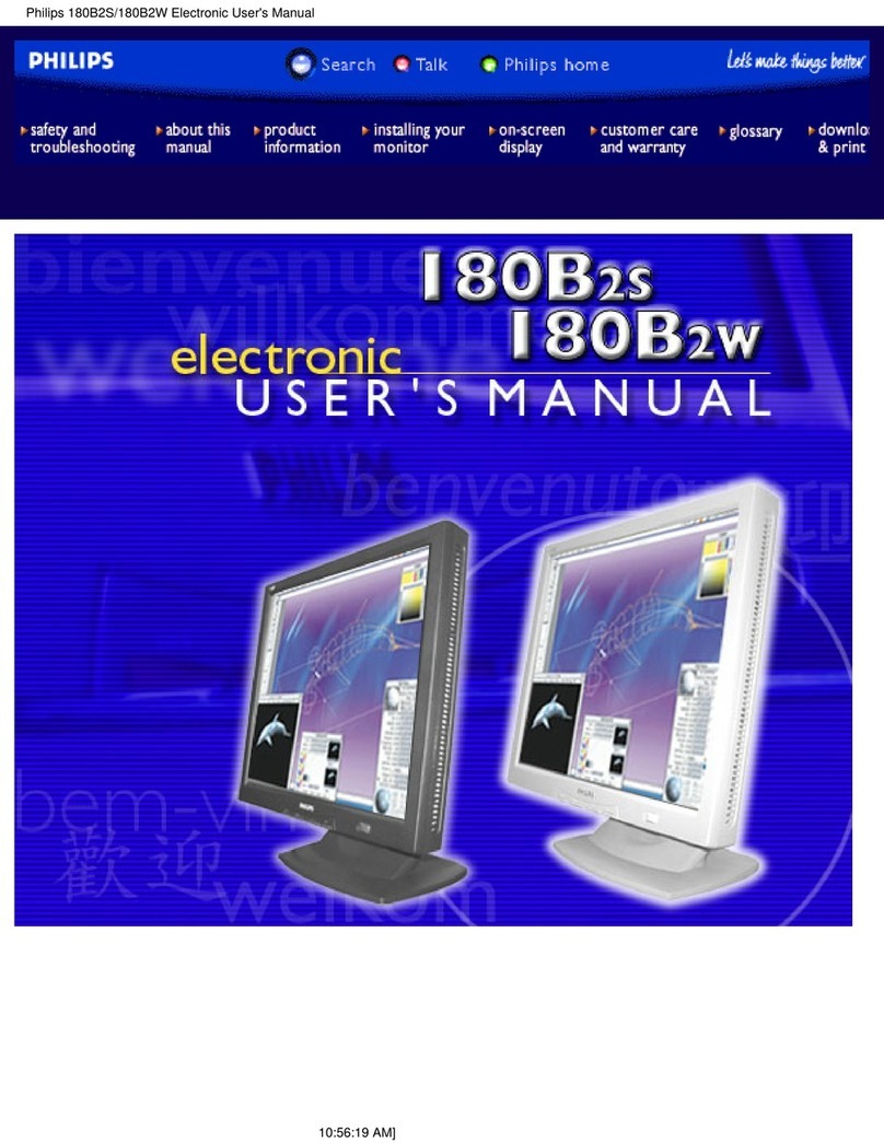 Philips 180B2S - Brilliance - 18.1" LCD Monitor User manual