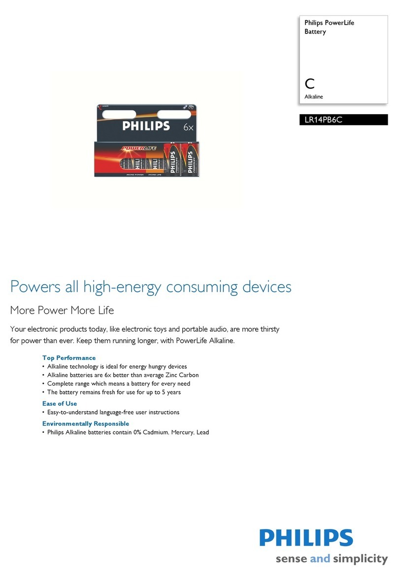 Philips Power Life LR14PB6C Specification sheet