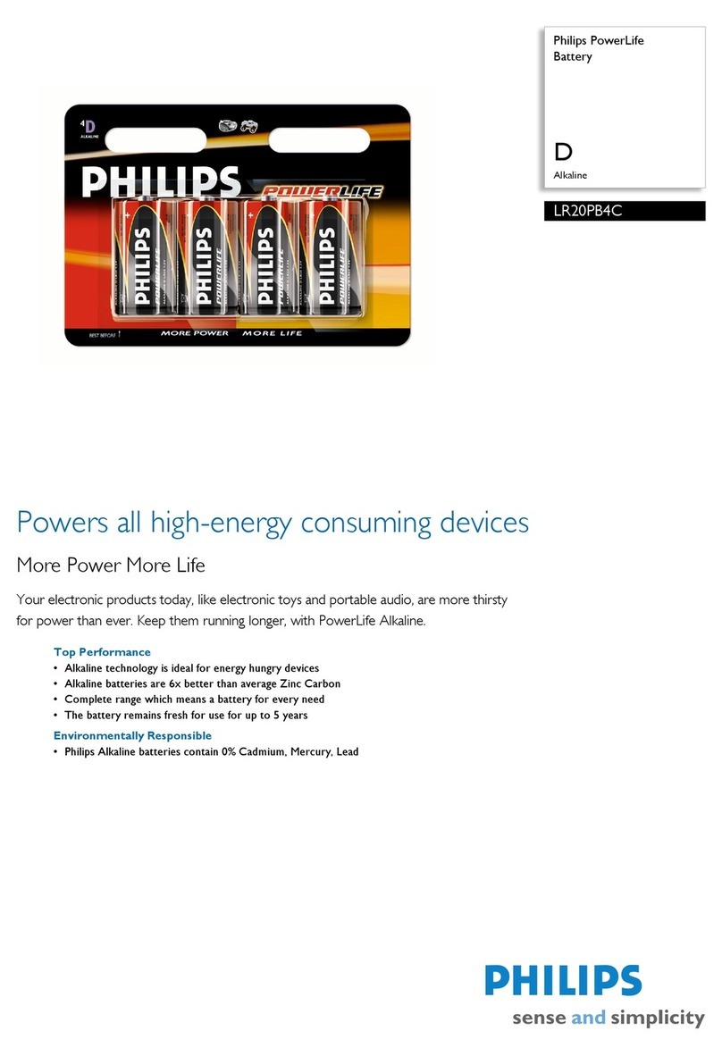 Philips Power Life LR20PB4C Specification sheet