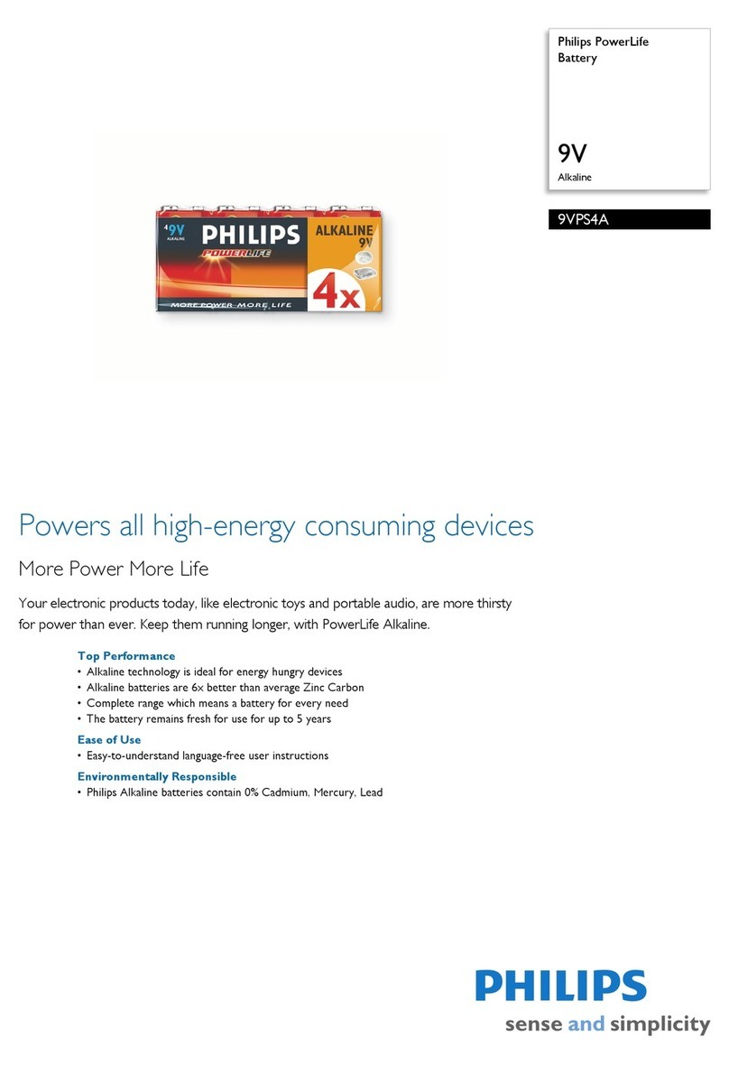Philips Power Life 9VPS4A Specifications