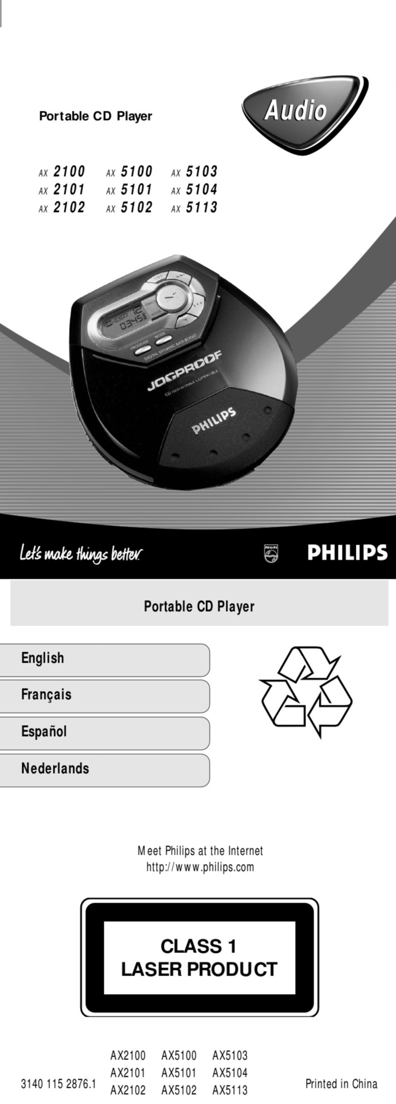 Philips Shockproof AX2100 user manual