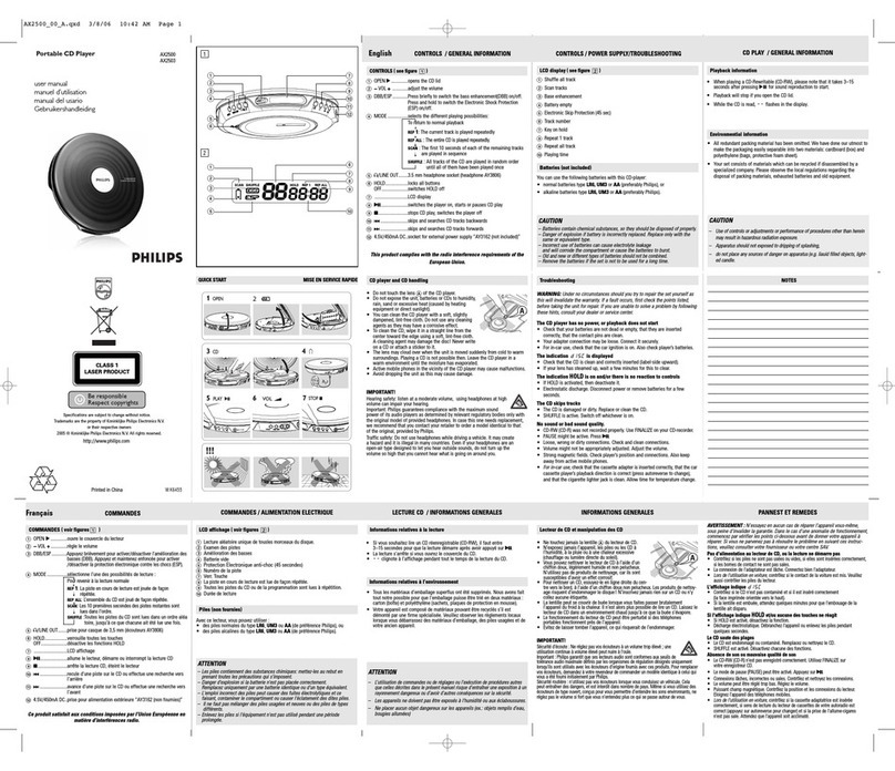 Philips AX2500/00 User manual Philips AX2500/00 User manual