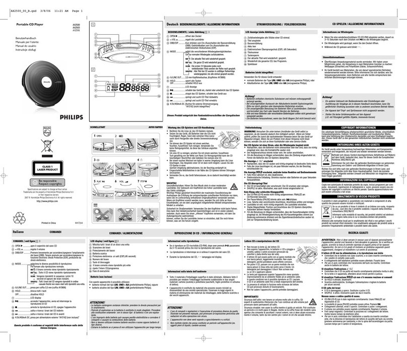 Philips AX2500 Instructions for use Philips AX2500 Instructions for use