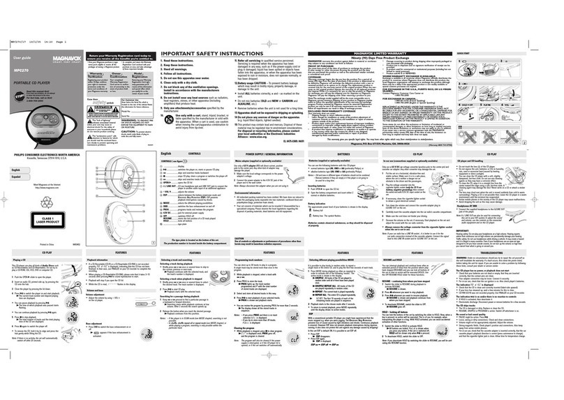 Philips MPC270 User manual