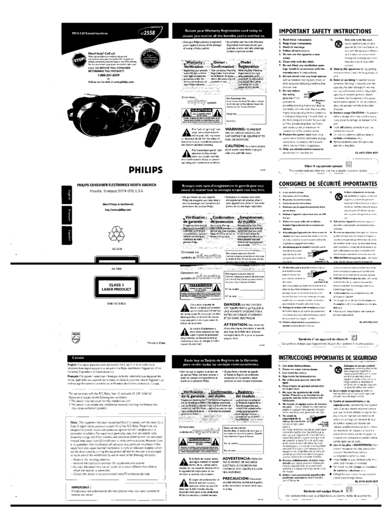 Philips AZ2558 User manual