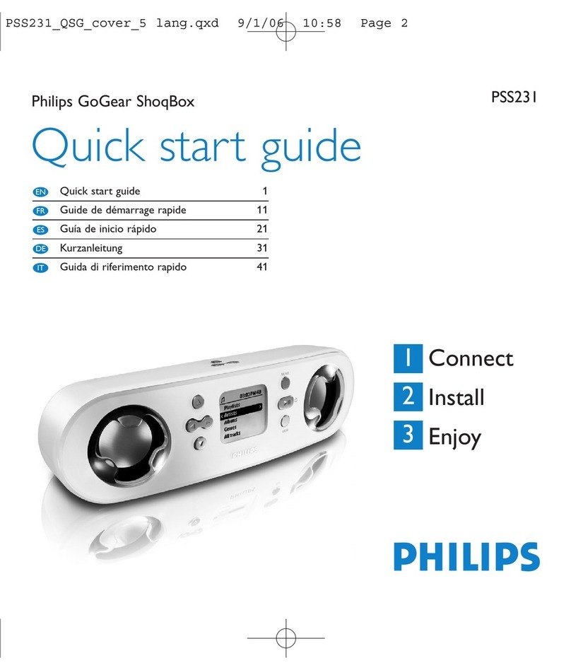 Philips GOGEAR SHOQBOX PSS231 quick start guide