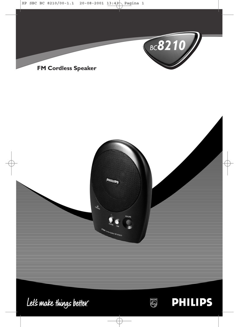 Philips FM CORDLESS SPEAKER BC8210 user manual