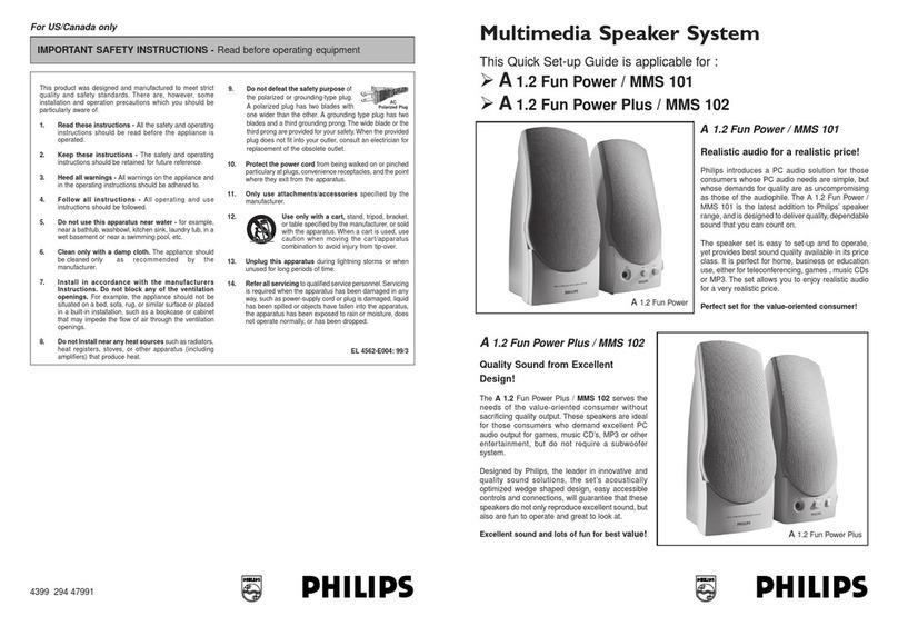 Philips MMS 101 Quick setup guide