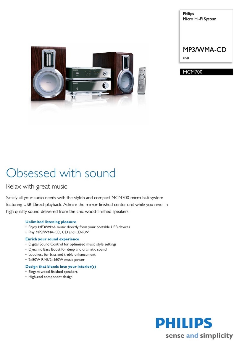 Philips Micro Hi-Fi System MCM700 Specifications