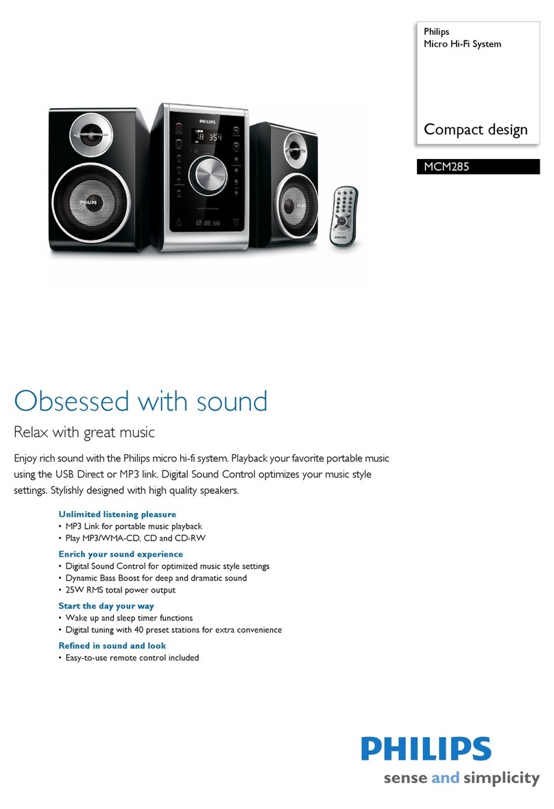 Philips Micro Hi-Fi System MCM285 User manual