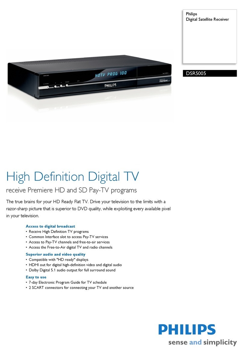 Philips Digital Satellite Receiver DSR5005 User manual Philips Digital Satellite Receiver DSR5005 User manual