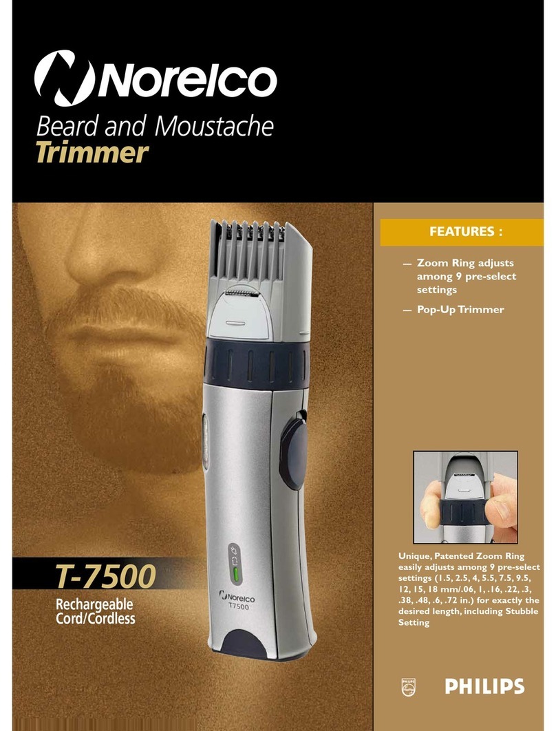 Philips Norelco T-7500 Specification sheet