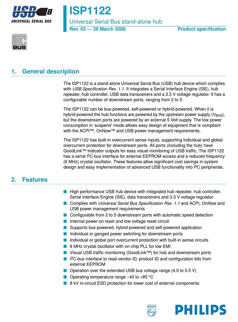 Philips Universal Serial Bus ISP1122 User manual
