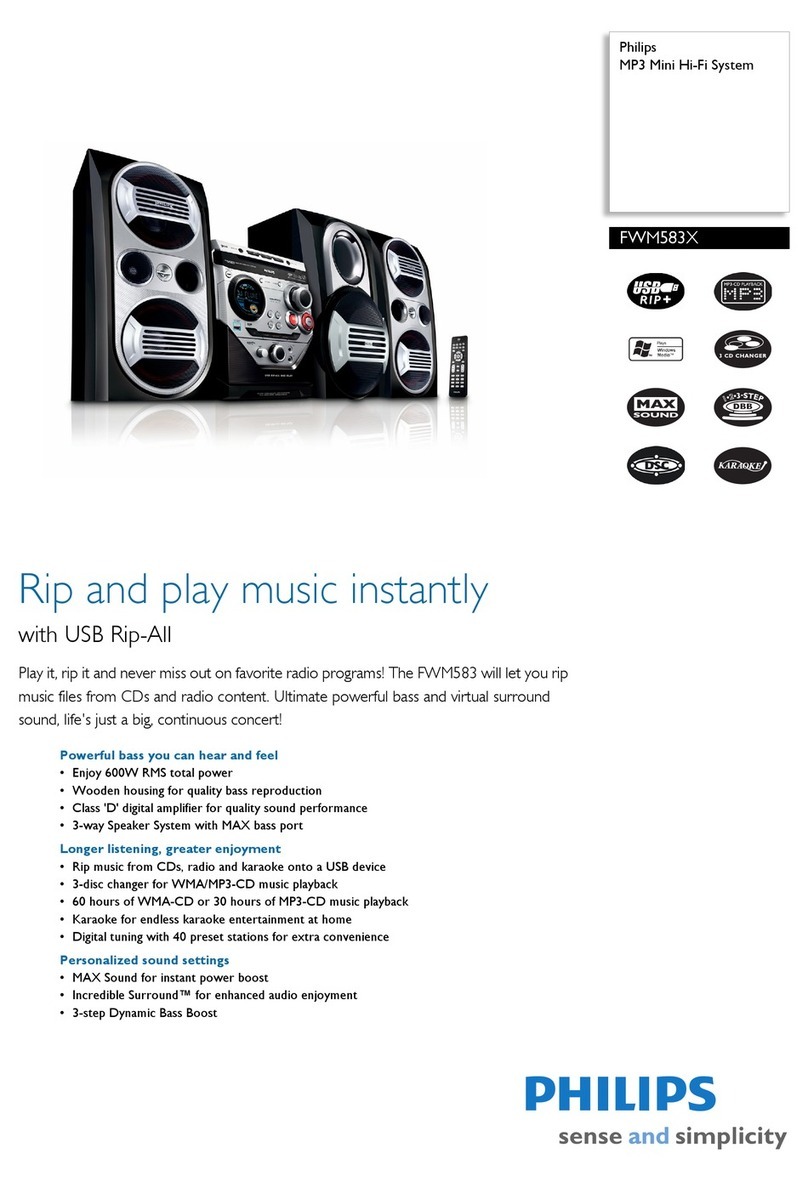 Philips FWM583X Specifications