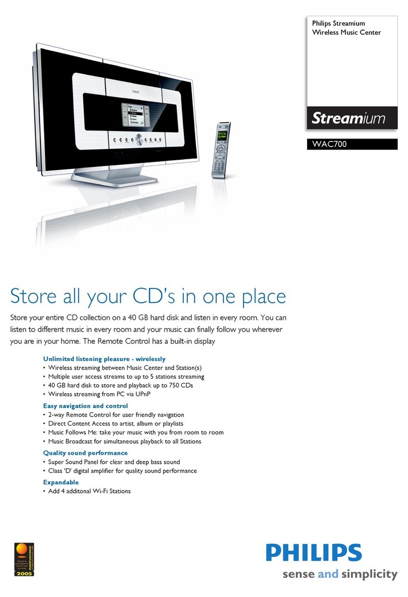 Philips Streamium WAC700 Specification sheet