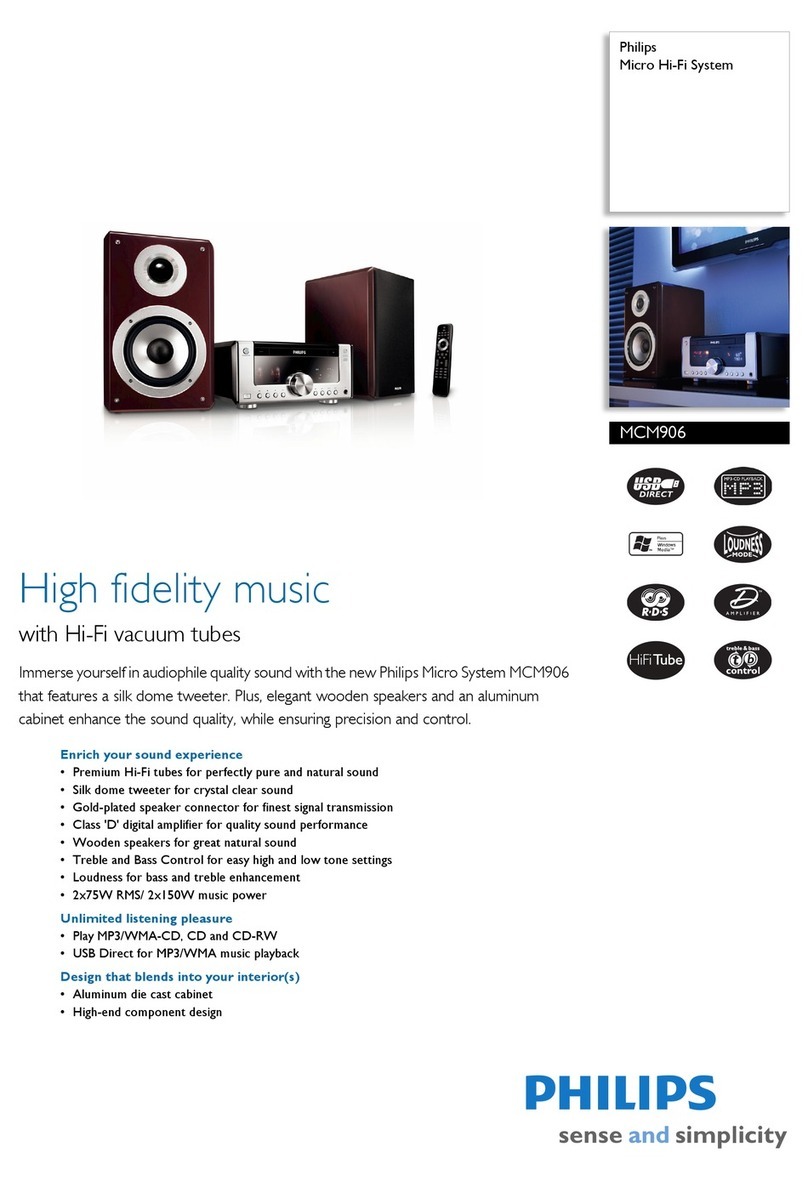 Philips MCM906 Specification sheet