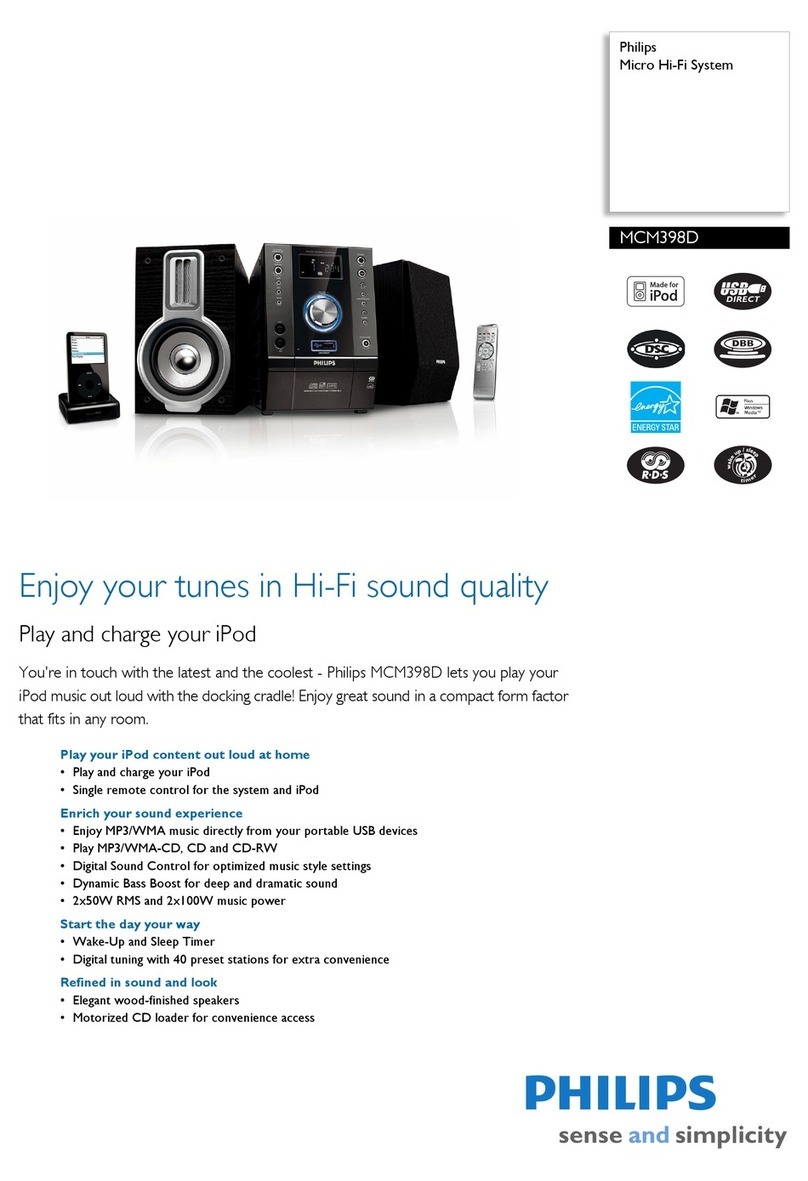 Philips MCM398D Series Specifications
