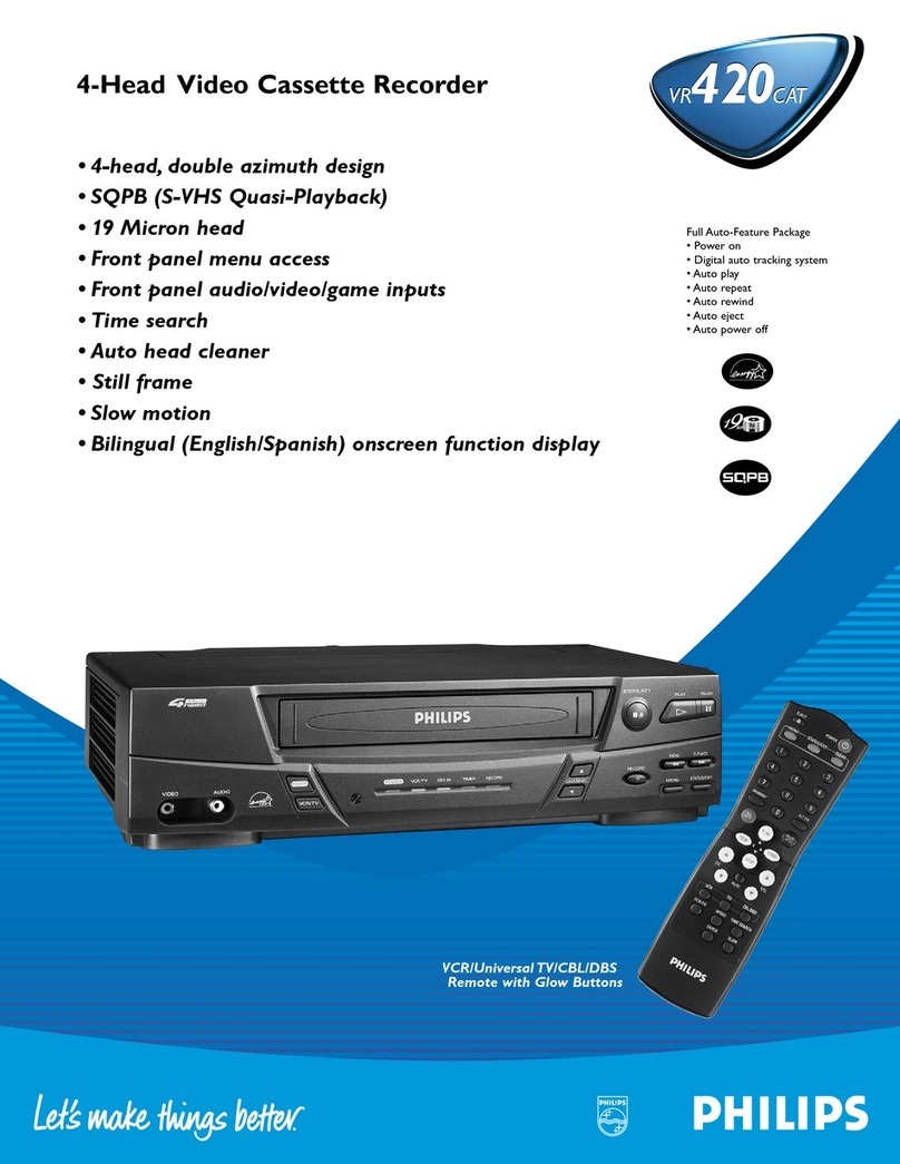 Philips 4-HEAD VIDEO CASSETTE RECORDER VR420CAT - Hook Up... User manual