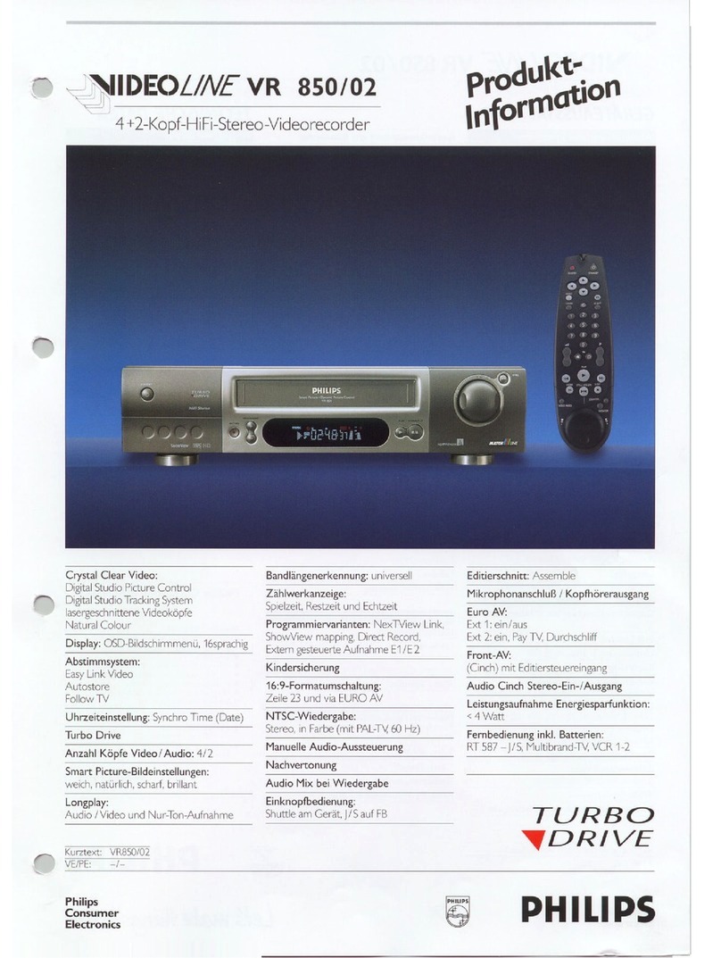 Philips Video Line VR850/02 User manual