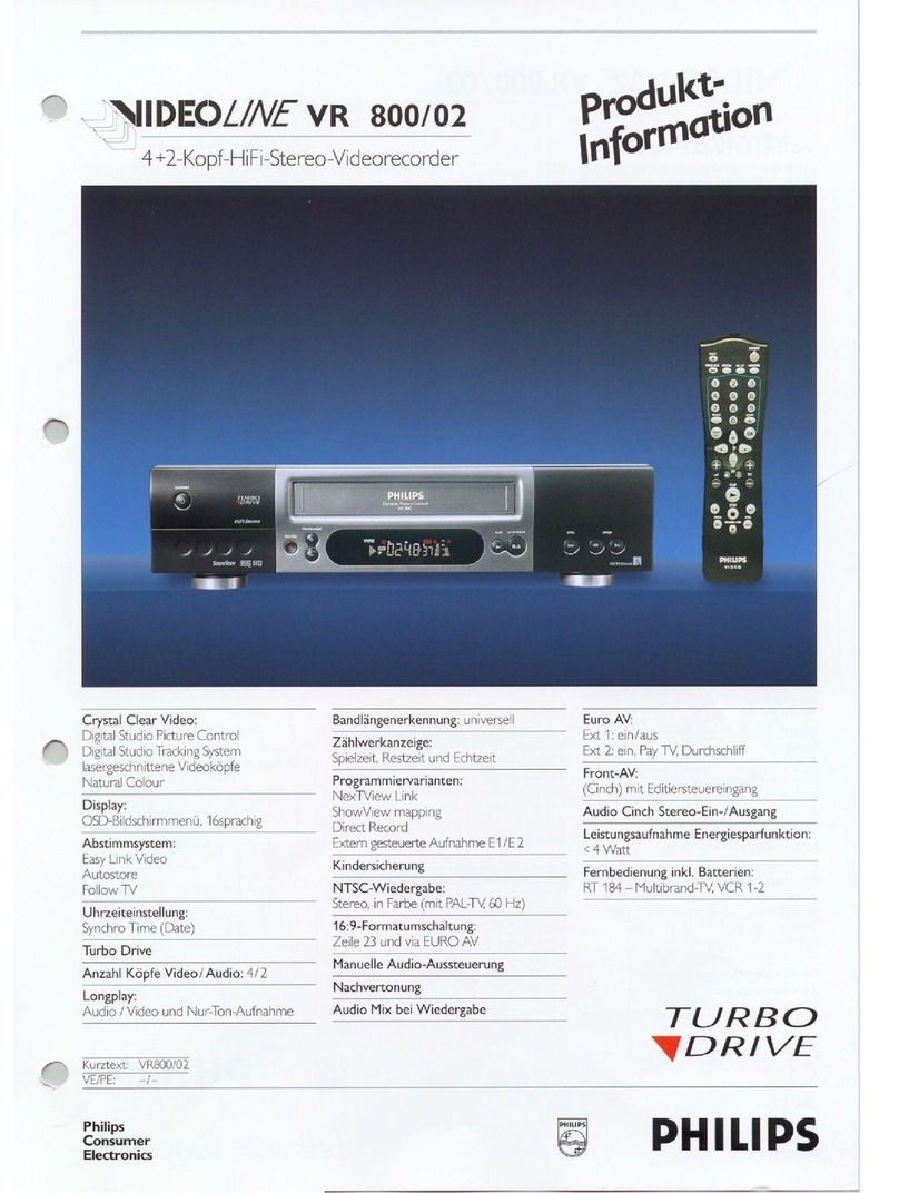 Philips VideoLine VR800/02 User manual