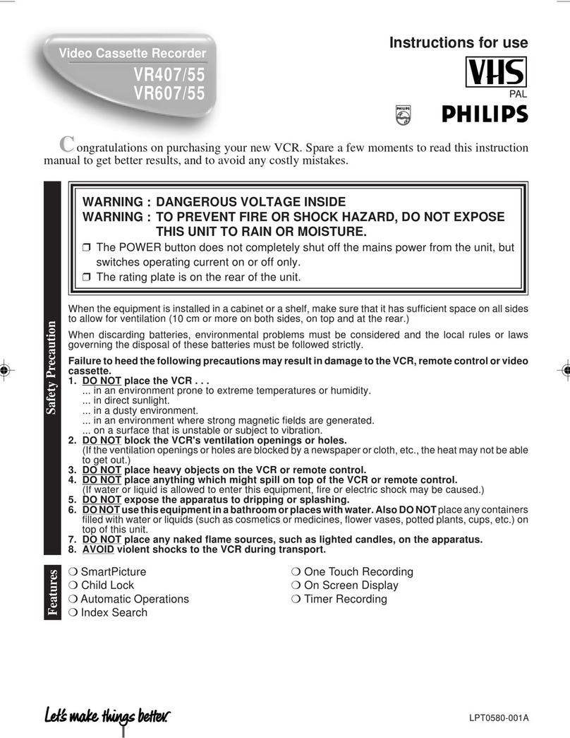 Philips VR 655 User manual Philips VR 655 User manual