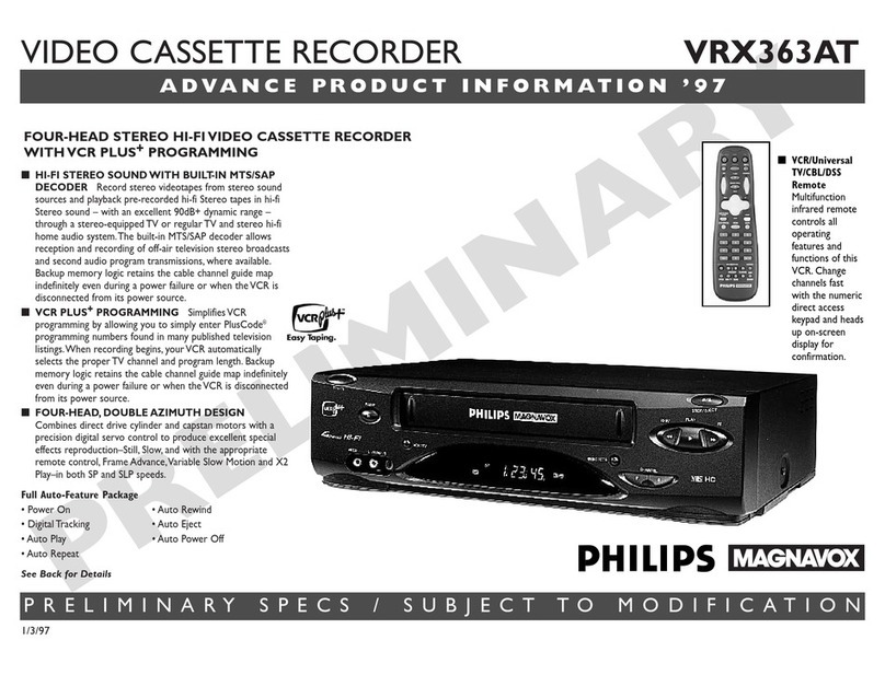 Philips VRX363AT Specifications