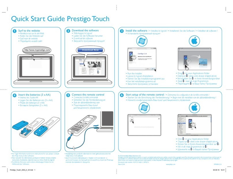 Philips Prestigo SRT8215/17 quick start guide