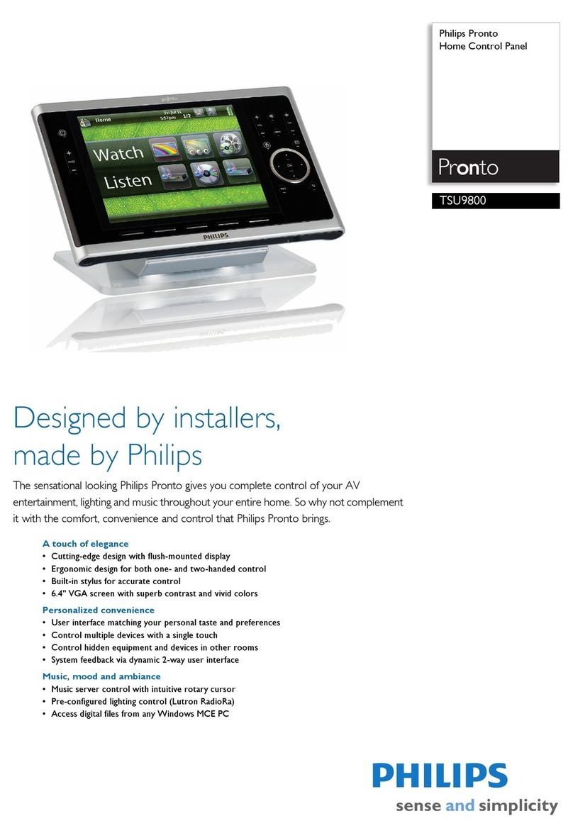 Philips Pronto TSU9800 Specification sheet
