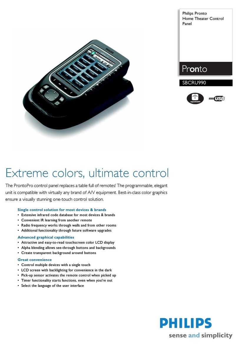 Philips PRONTO TSU7500 User manual Philips PRONTO TSU7500 User manual