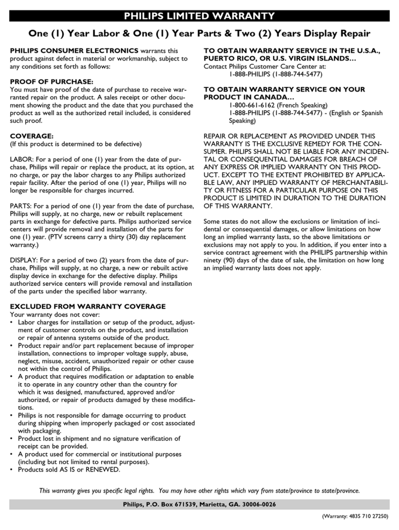 Philips 30PF9975/17 Use and maintenance manual