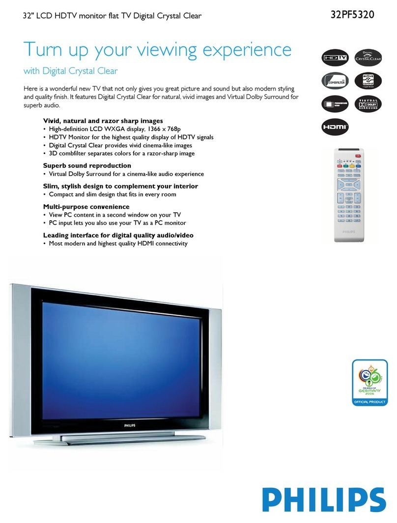 Philips 32-LCD HDTV MONITOR FLAT TV DIGITAL CRYSTAL CLEAR... User manual