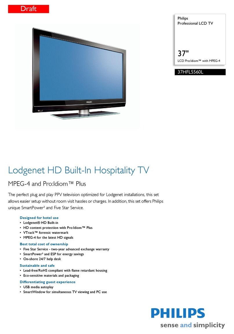 Philips 37HFL5560L Specification sheet