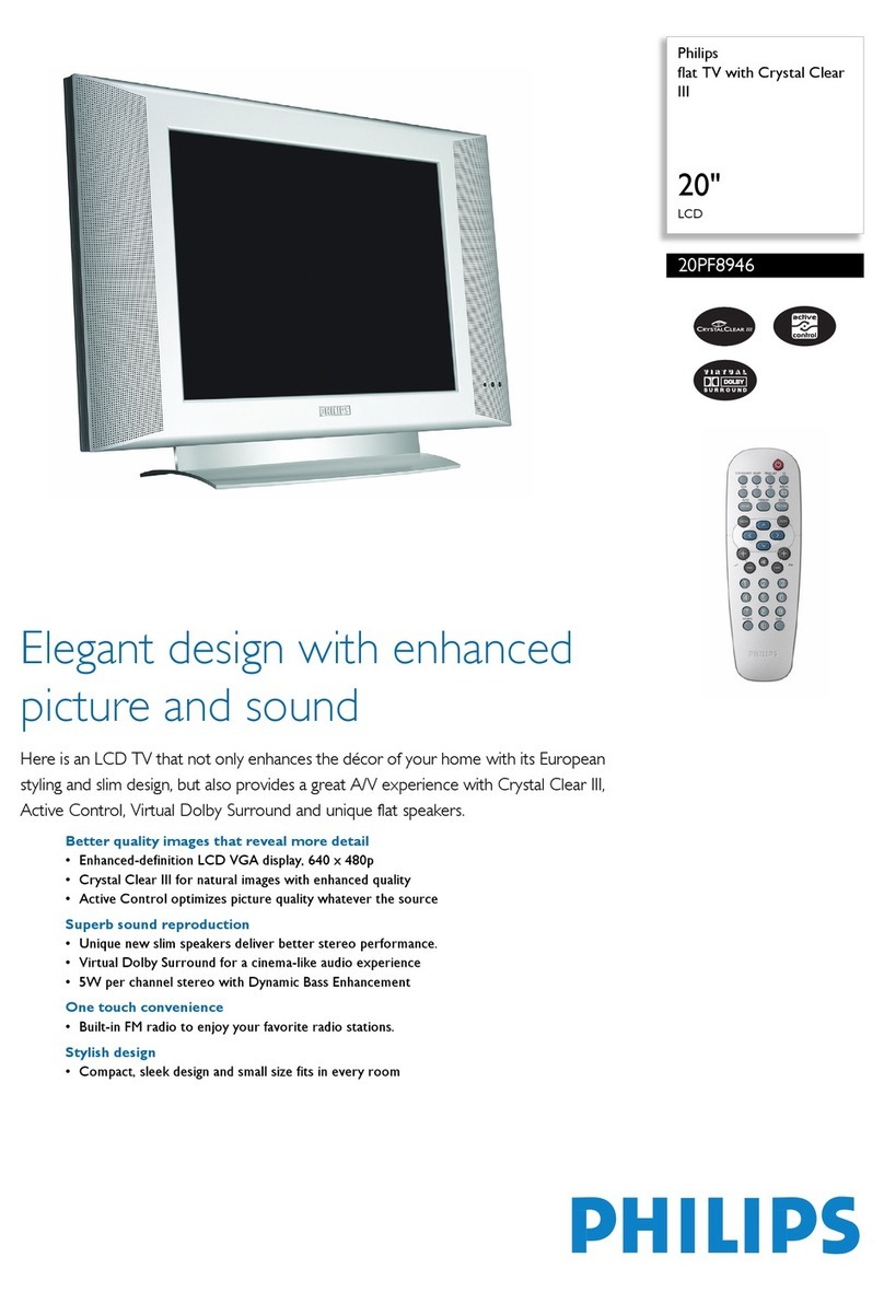 Philips 20-LCD FLAT TV CRYSTAL CLEAR III 20PF8946 User manual