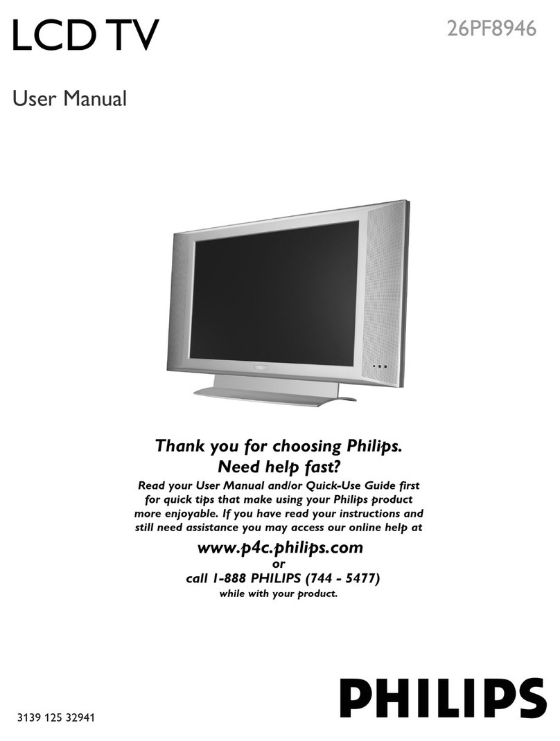 Philips 26-LCD HDTV MONITOR FLAT TV CRYSTAL CLEAR III... User manual