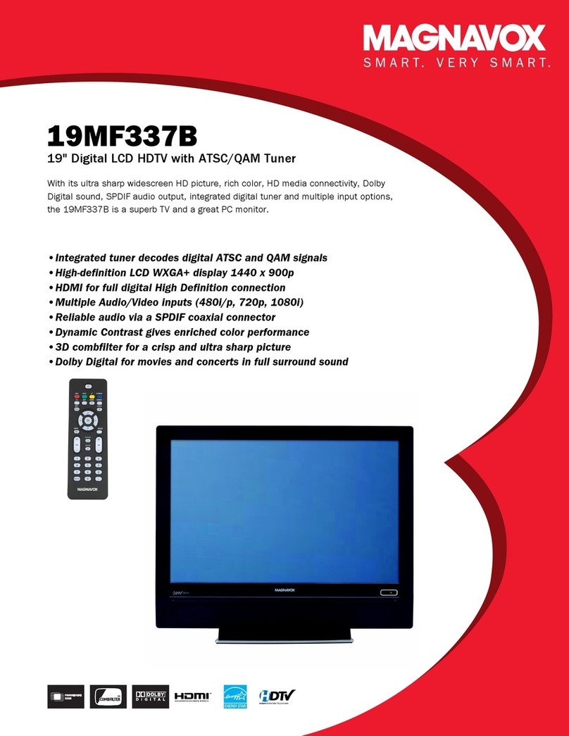 Magnavox 19MF337B - Hook Up Guide Specifications