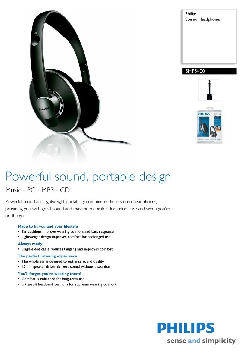 Philips SHP5400/97 Specification sheet