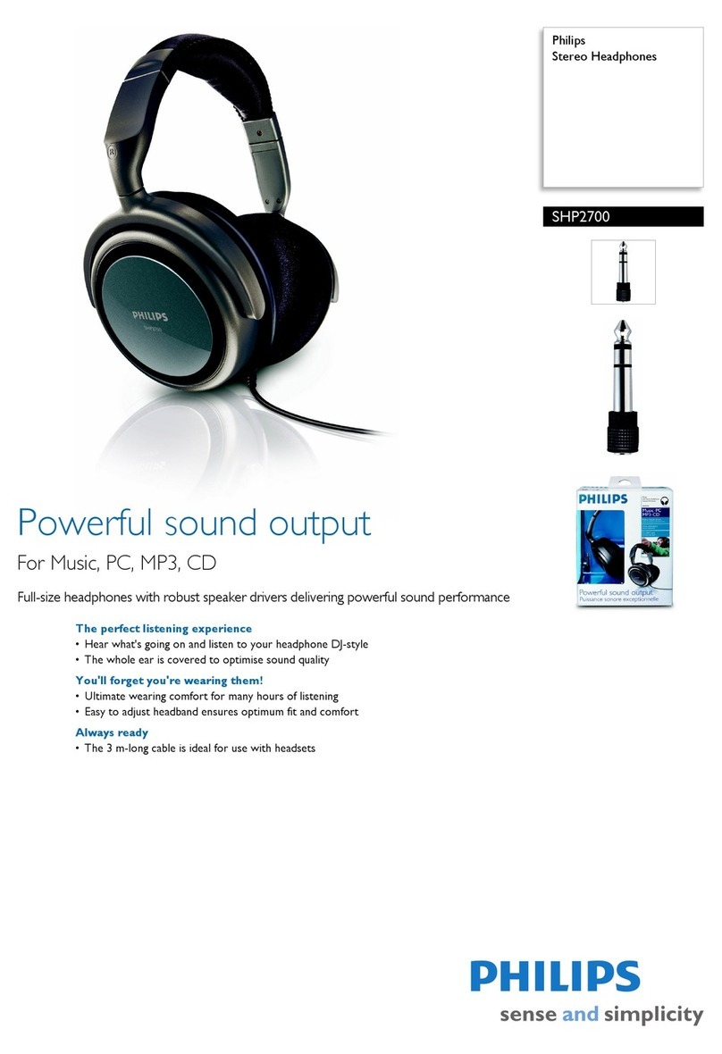 Philips SHP2700 Specification sheet