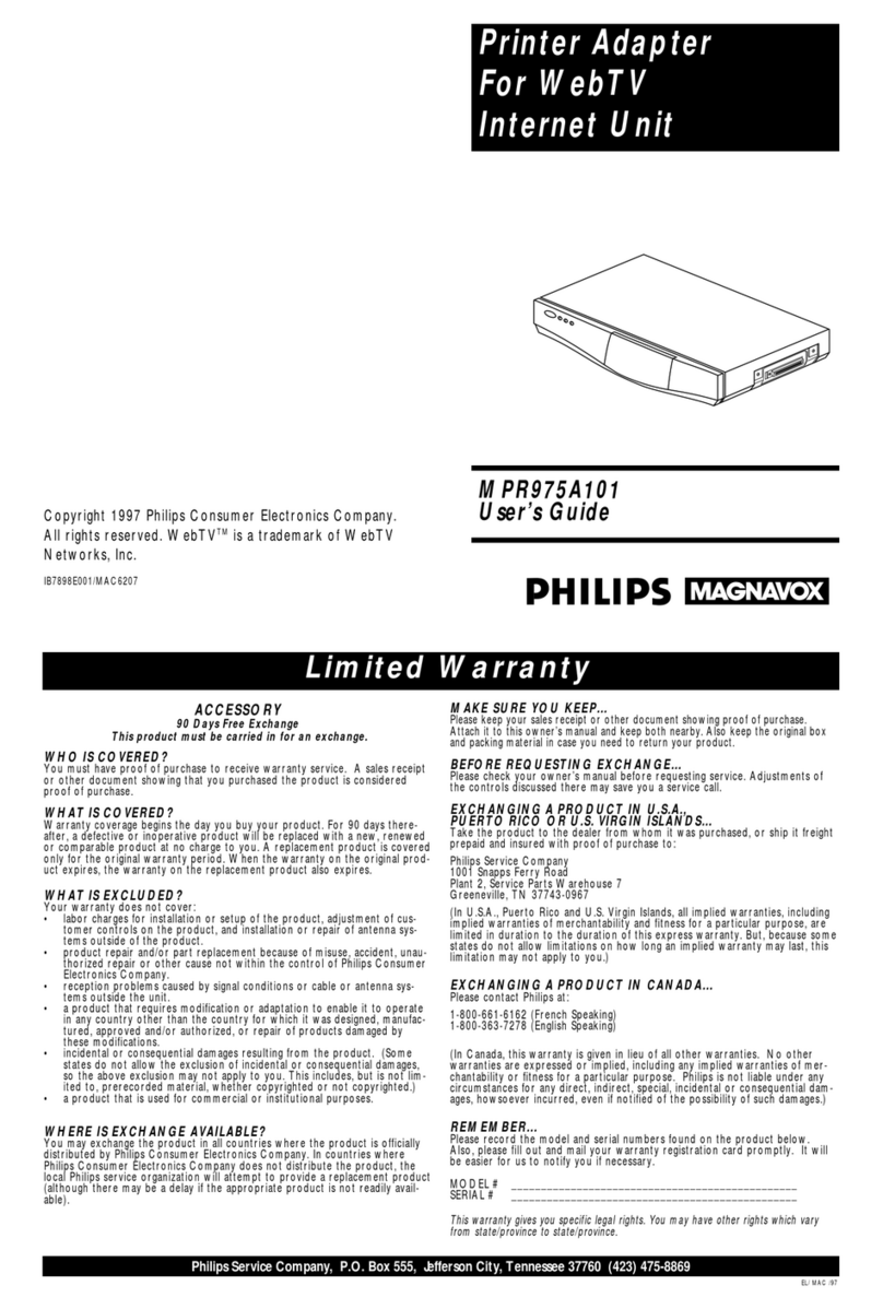 Philips MPR975A101 User manual Philips MPR975A101 User manual