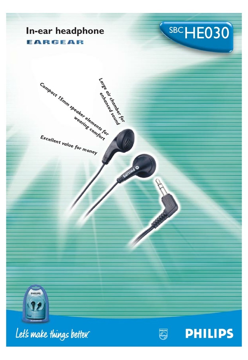 Philips EarGear SBCHE030 Specifications