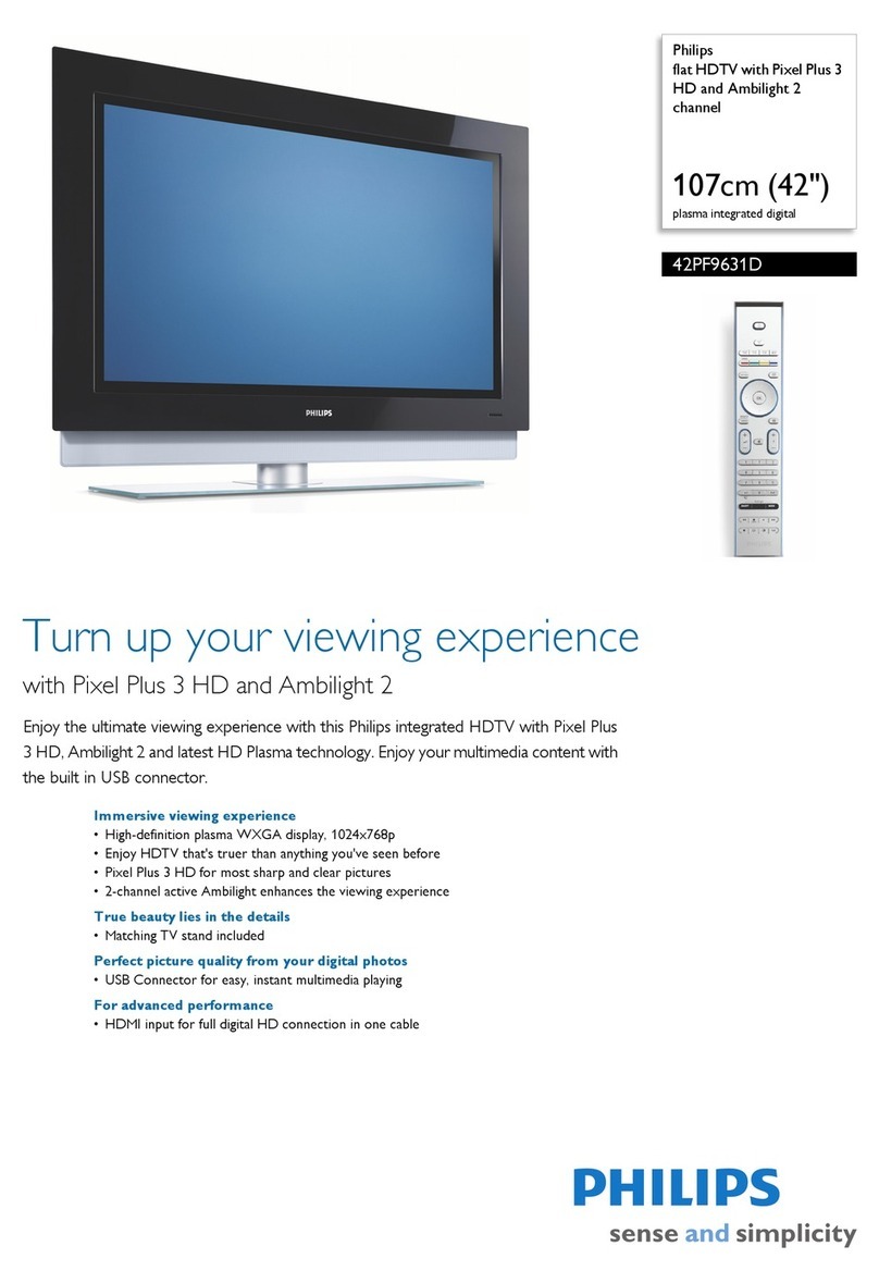 Philips 42PF9631D - 42" Plasma TV User manual