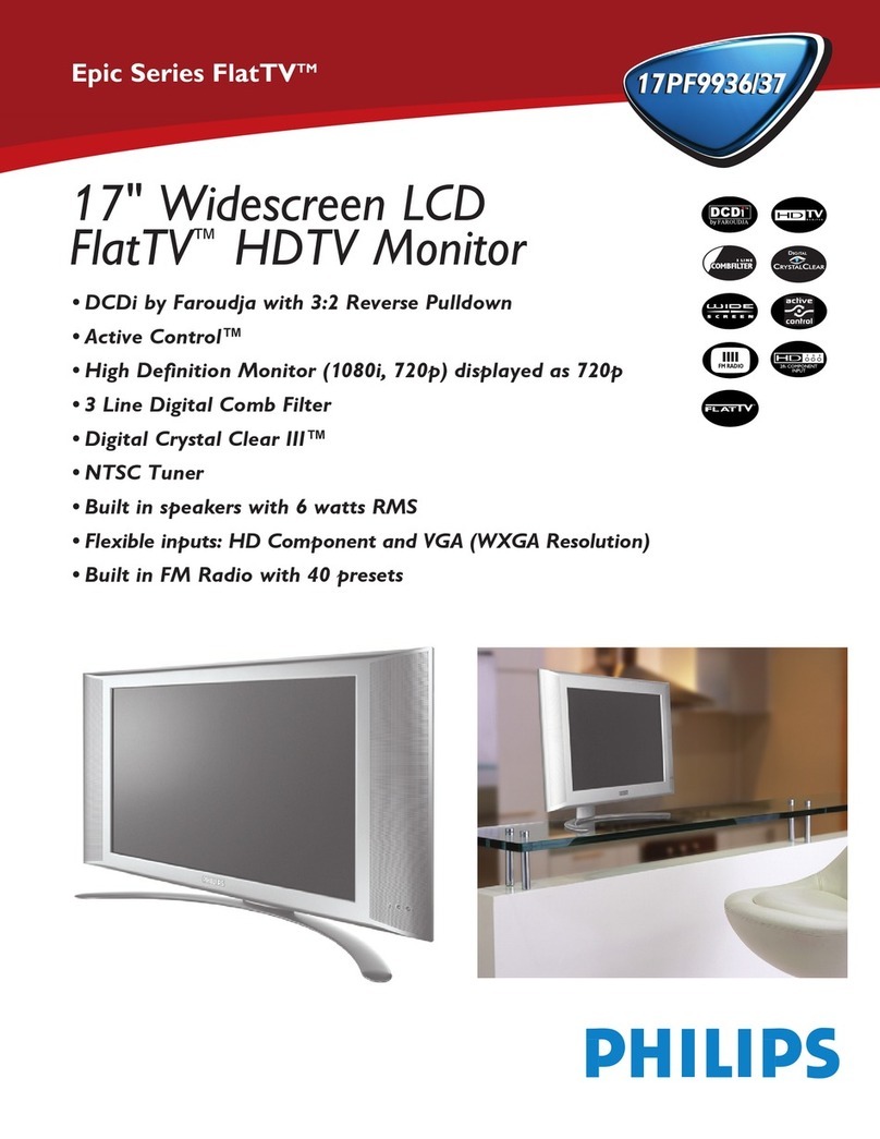 Philips 17-LCD HDTV MONITOR FLAT TV CRYSTAL CLEAR III... User manual