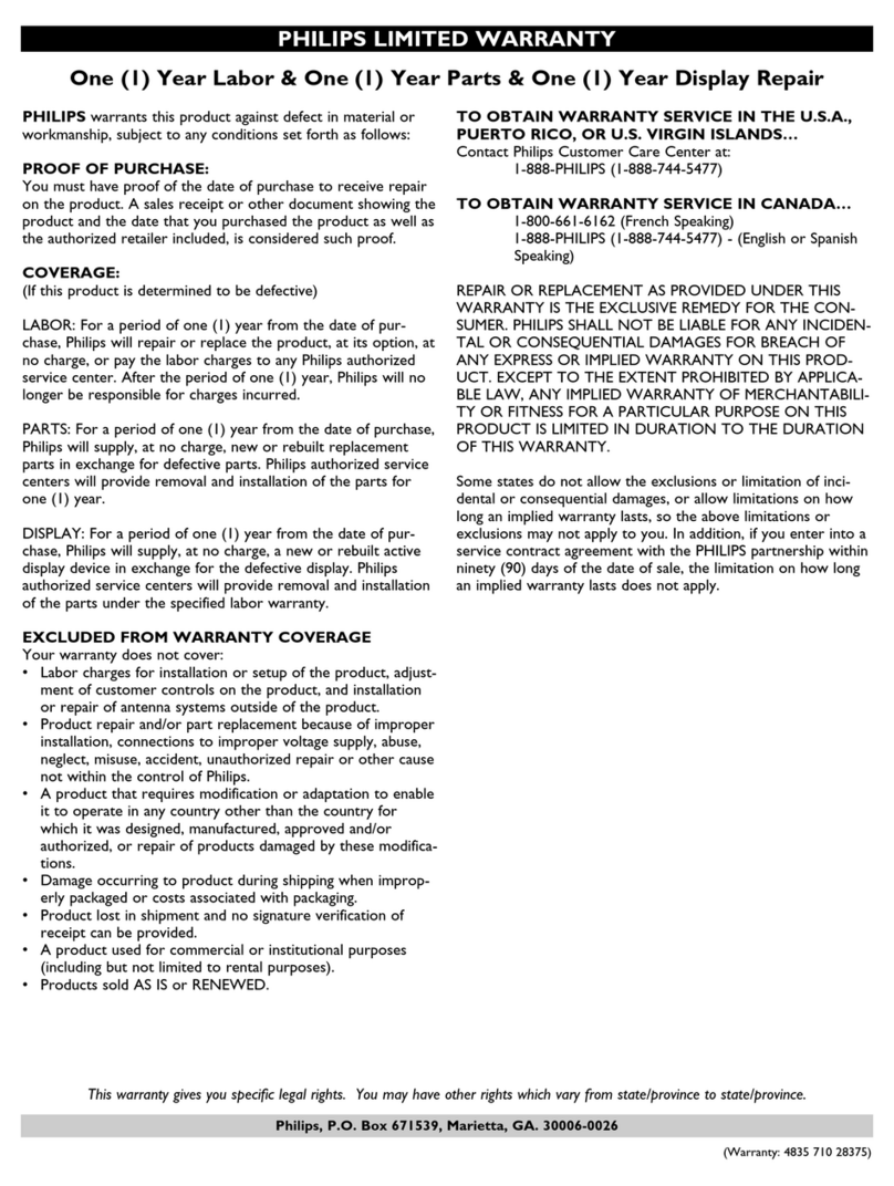 Philips 42PF7320A Use and maintenance manual