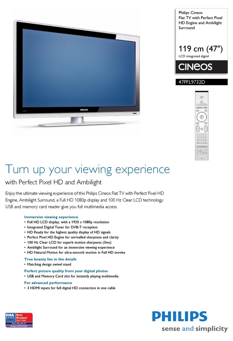 Philips Cineos 47PFL9732D Specification sheet