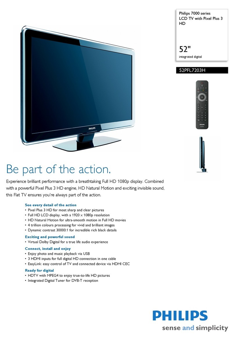 Philips 52PFL7203H Specification sheet