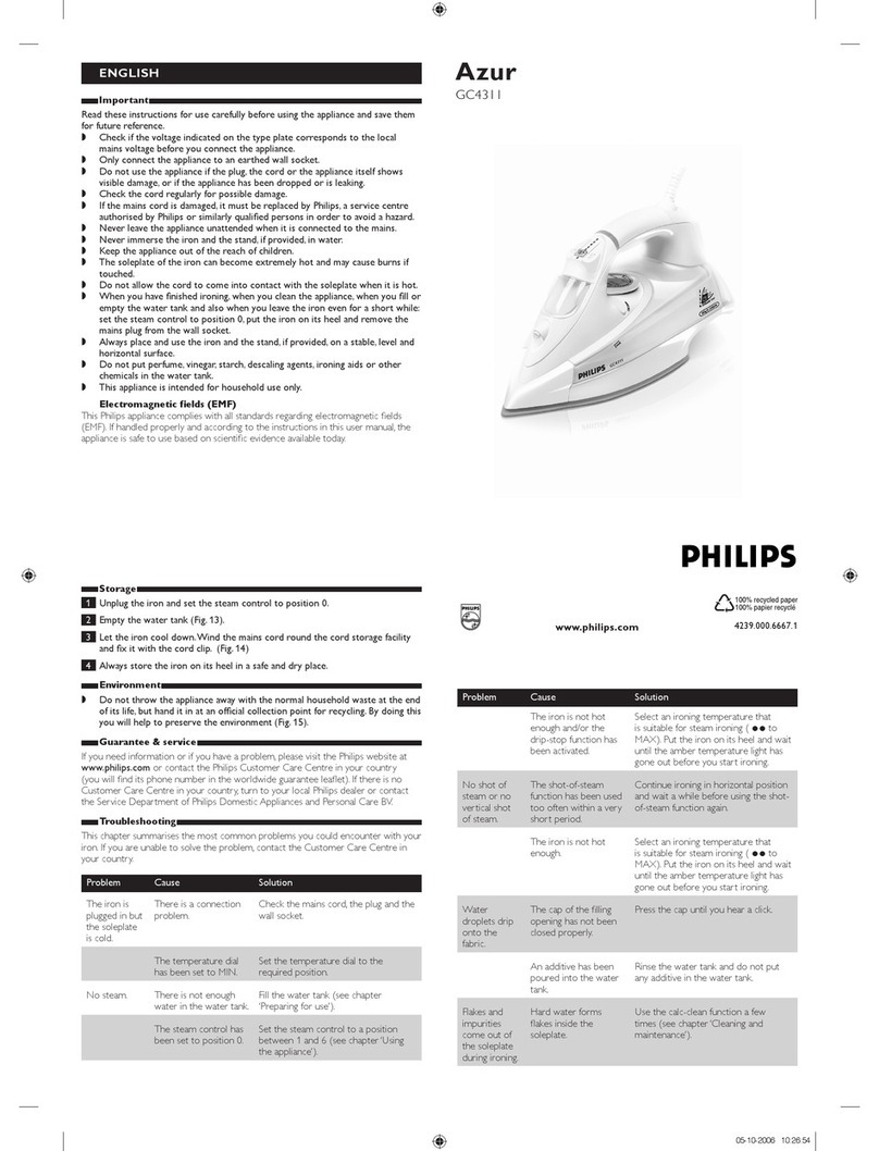 Philips Azur GC4311 User manual