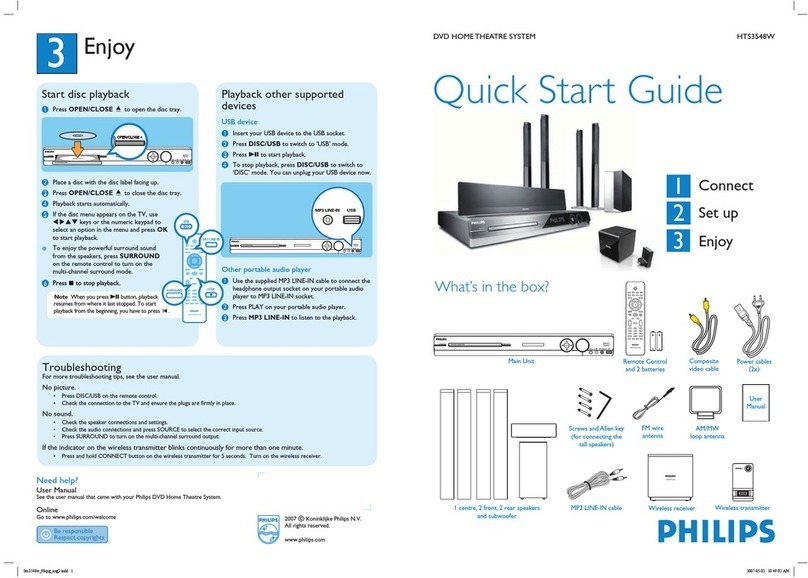 Philips HTS3548W quick start guide