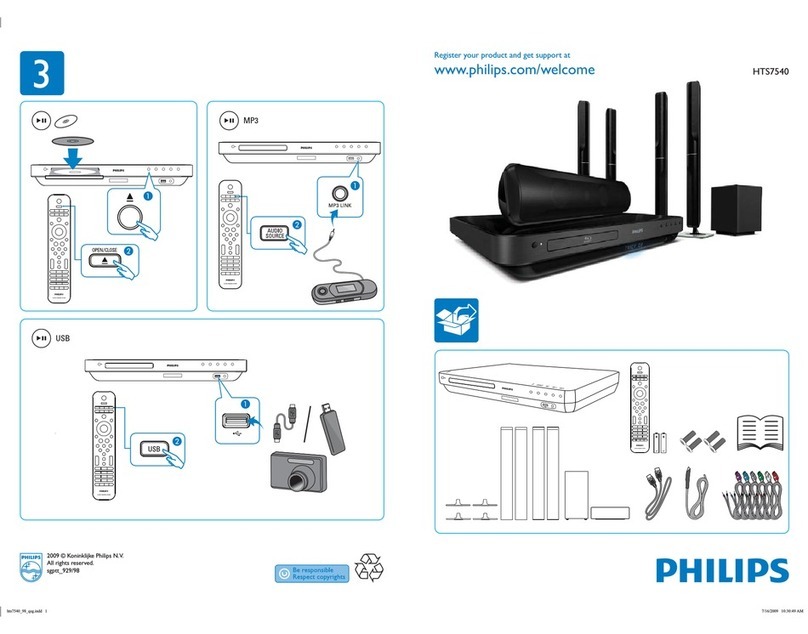 Philips HTS7540 quick start guide