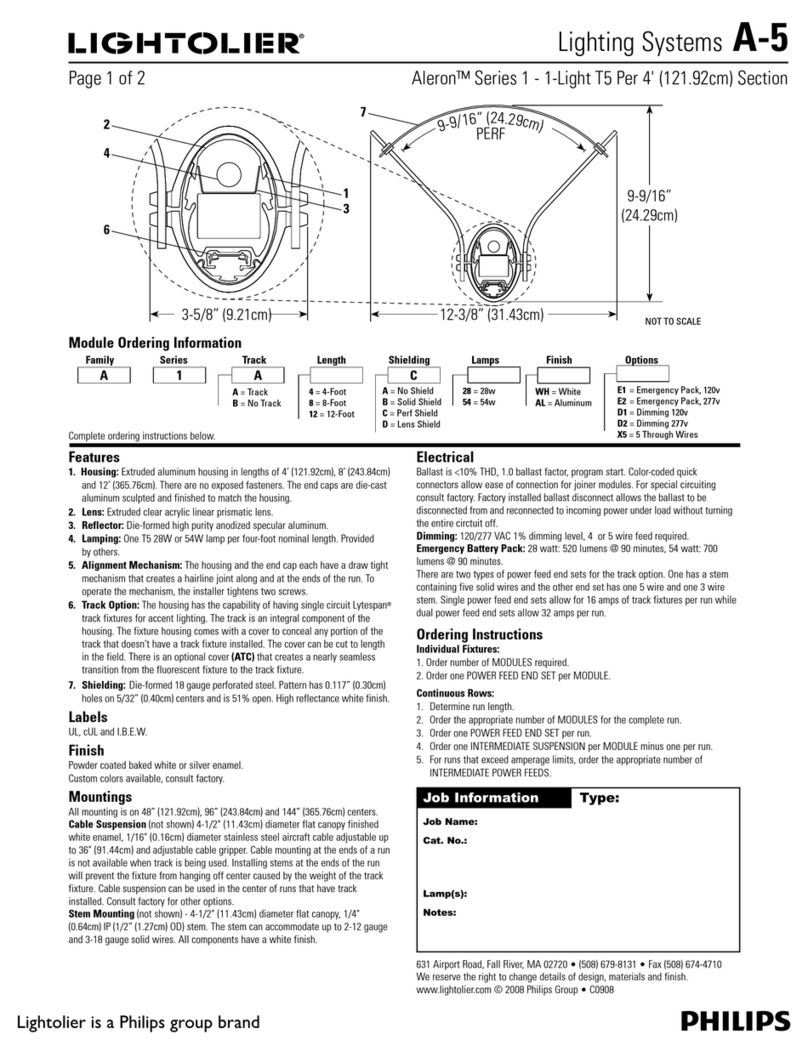 Lightolier Aleron Series 1-1 Specification sheet