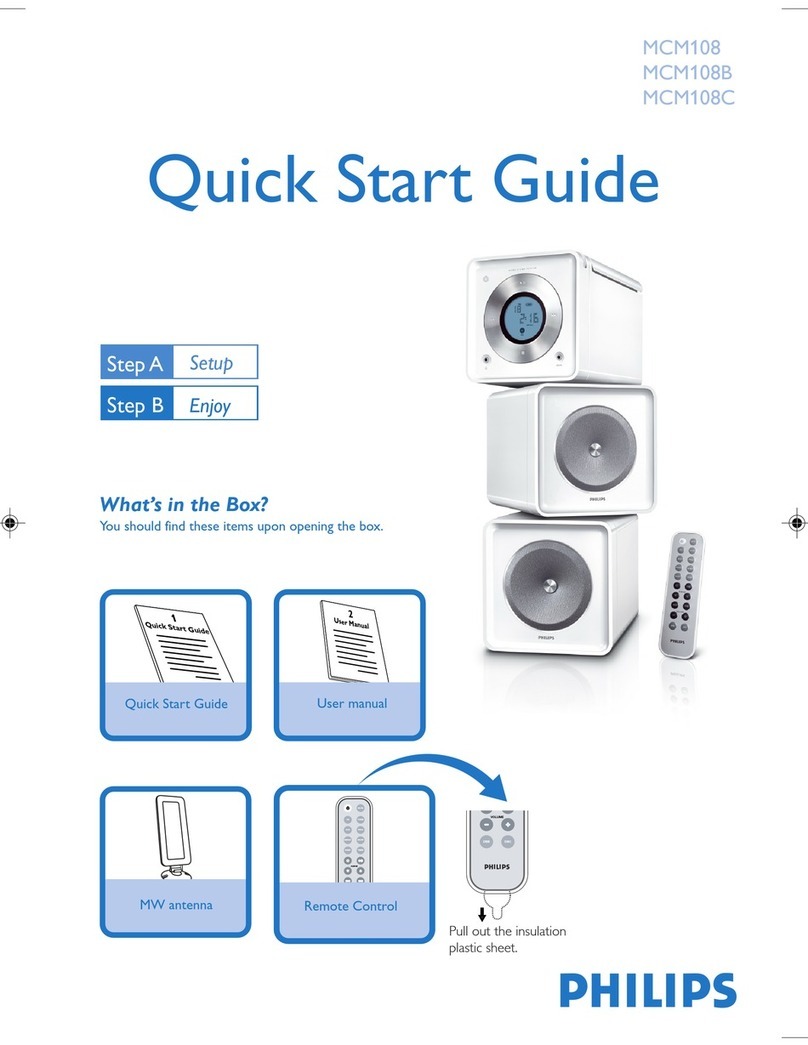 Philips MCM108B quick start guide